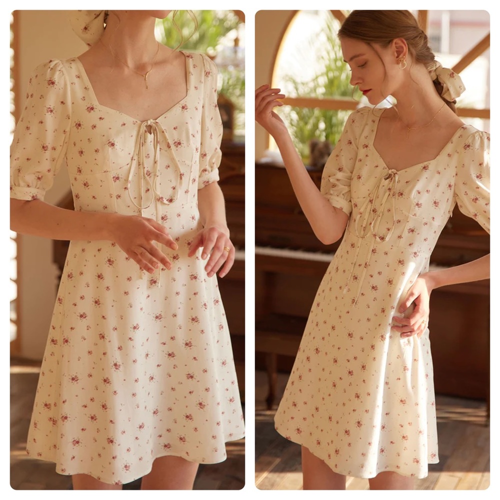 NWT Simple Retro Rosalina Floral Mini Tea Dress XS